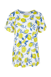 Product shot of the Here Comes The Summer Cotton Tee in colour Zestlife, from the front