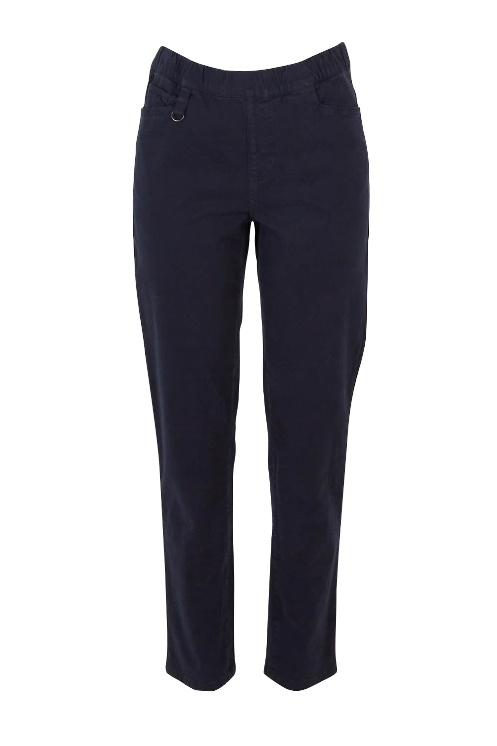 Product shot of the Holey Moleskin Trouser in colour Midnight (Blue), from the front