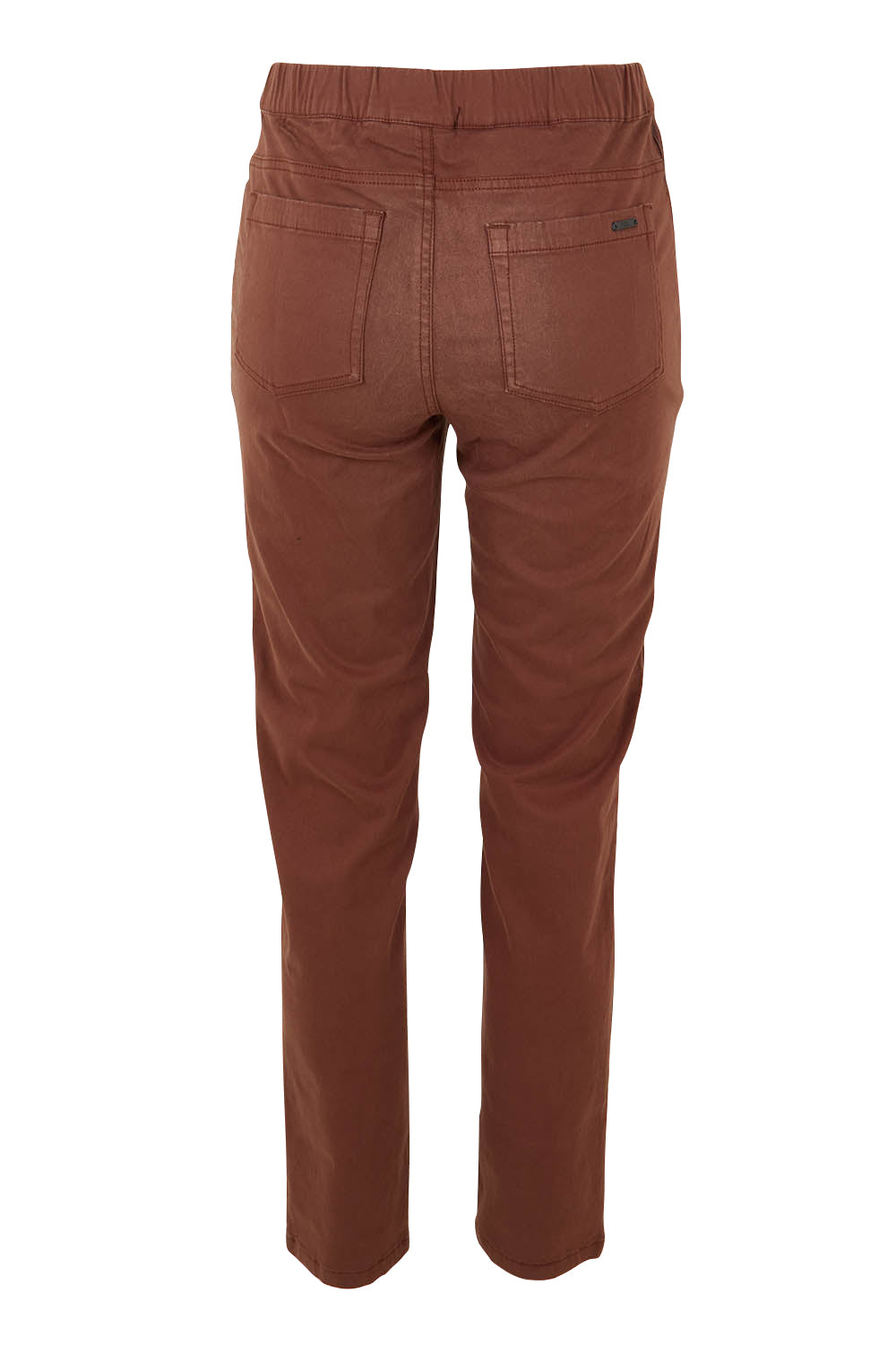 Product shot of the Holey Moleskin Trouser in colour Sepia, from the back