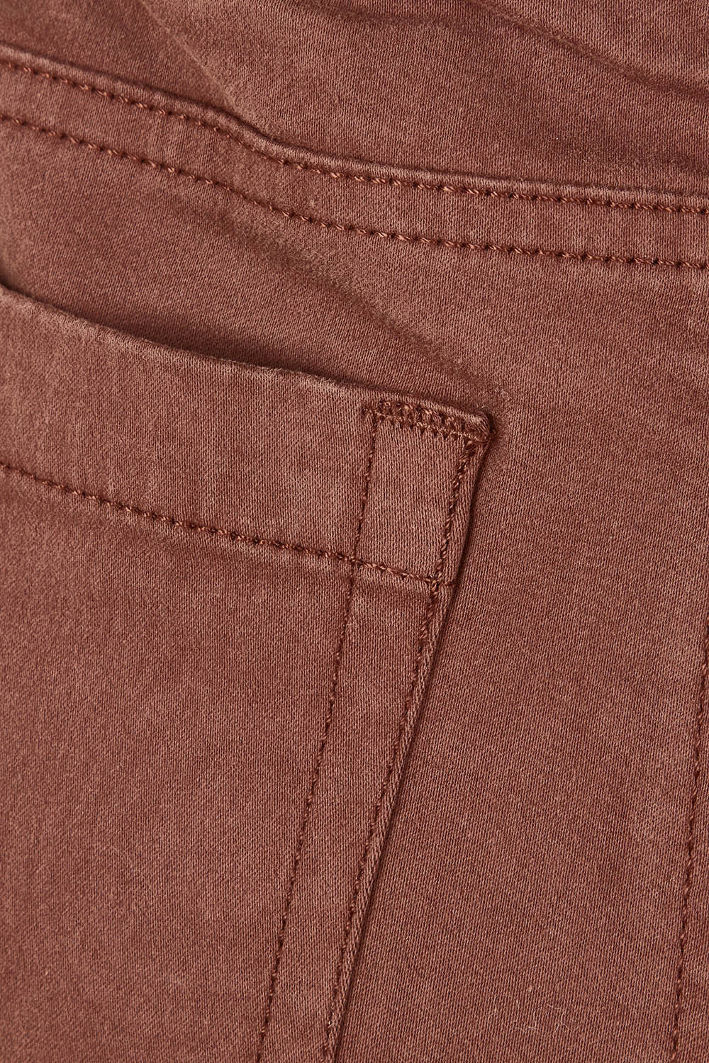 Product shot of the Holey Moleskin Trouser in colour Sepia, detail