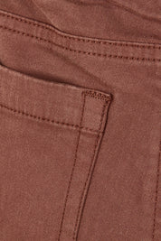 Product shot of the Holey Moleskin Trouser in colour Sepia, detail