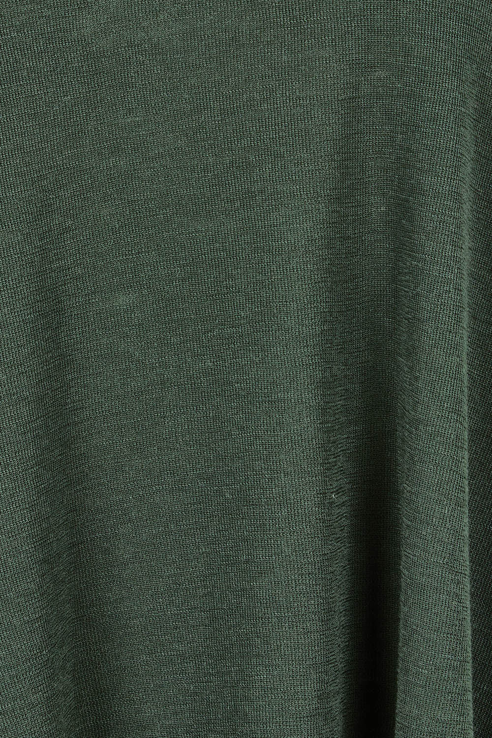 Product shot of the Merino Raisin The Baa Sweater in colour Moss (Green), detail