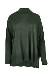 Product shot of the Merino Raisin The Baa Sweater in colour Moss (Green), from the front