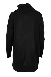 Product shot of the Merino Love Your Moves Sweater in colour Black (Black), from the back