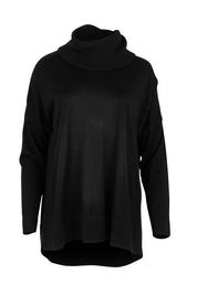 Product shot of the Merino Love Your Moves Sweater in colour Black (Black), from the front