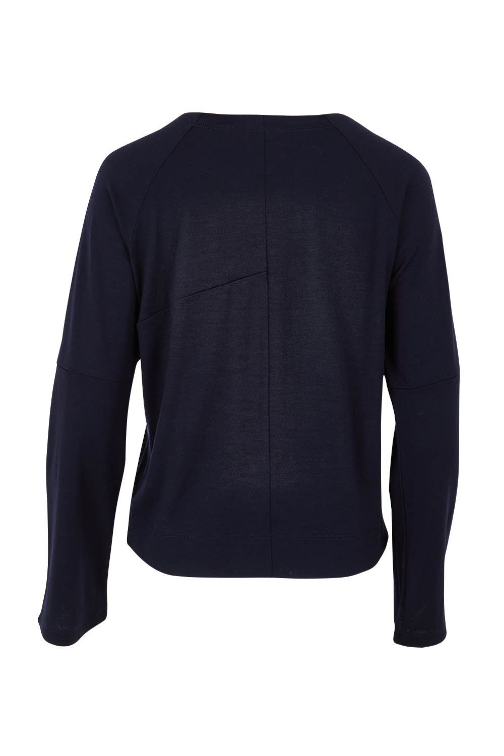 Product shot of the Merino Belong Together Sweater in colour Futuredusk (Blue), from the back