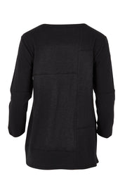 Product shot of the Sew It Seams Cotton Top in colour Black (Black), from the back