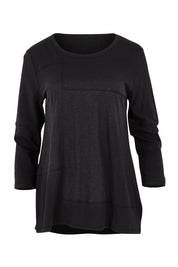 Product shot of the Sew It Seams Cotton Top in colour Black (Black), from the front