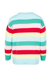 Product shot of the Blooming Cotton Sweater in colour Rainbowstr, from the back