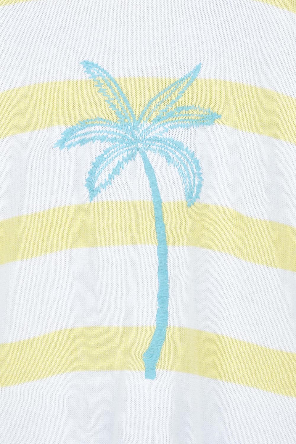 Product shot of the Coconuts About You Cotton Sweater in colour Sherbetstr (White), detail