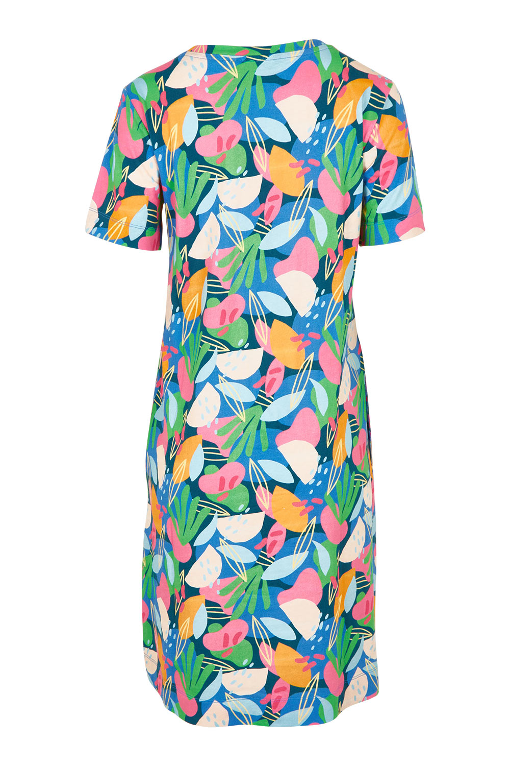 Product shot of the Here Comes The Summer Cotton Dress in colour Distract, from the back