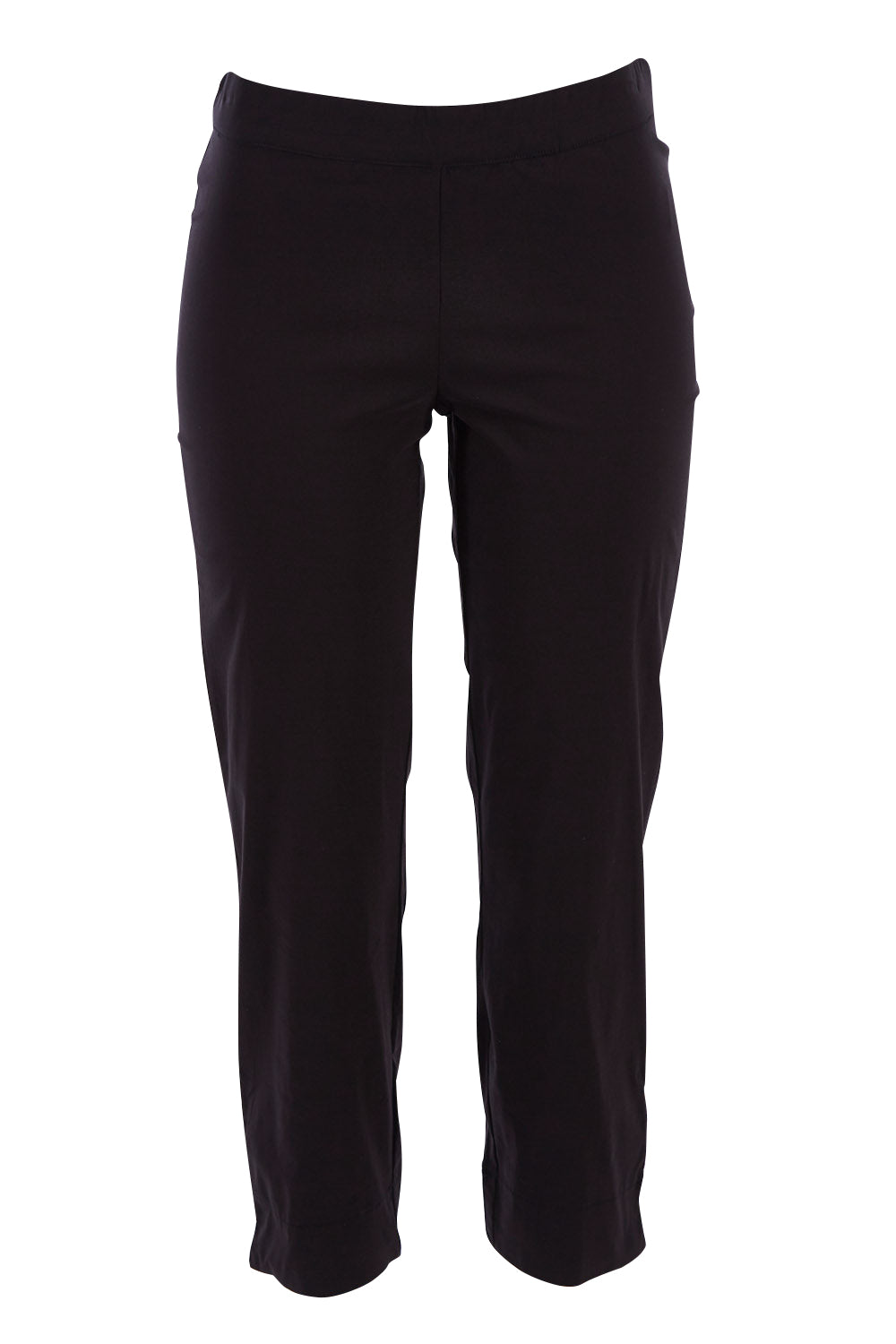 Product shot of the Fuss Free 7/8 Pant in colour Black (Black), from the front