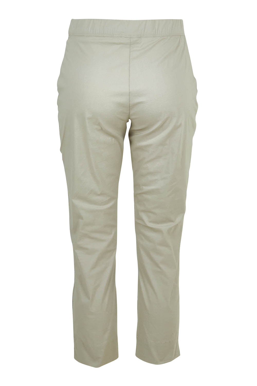 Product shot of the Fuss Free 7/8 Pant in colour Lightkhaki (Green), from the back