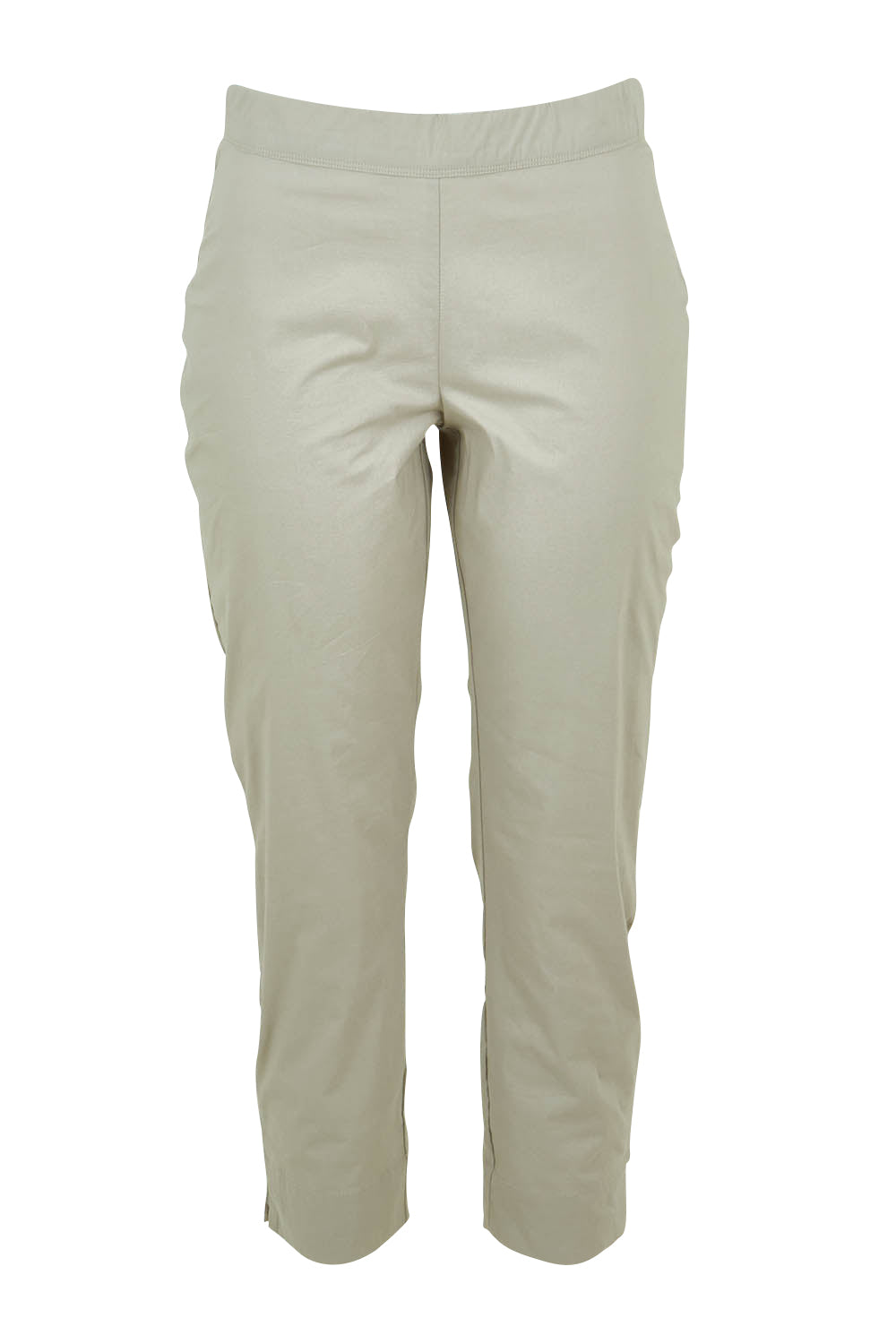 Product shot of the Fuss Free 7/8 Pant in colour Lightkhaki (Green), from the front