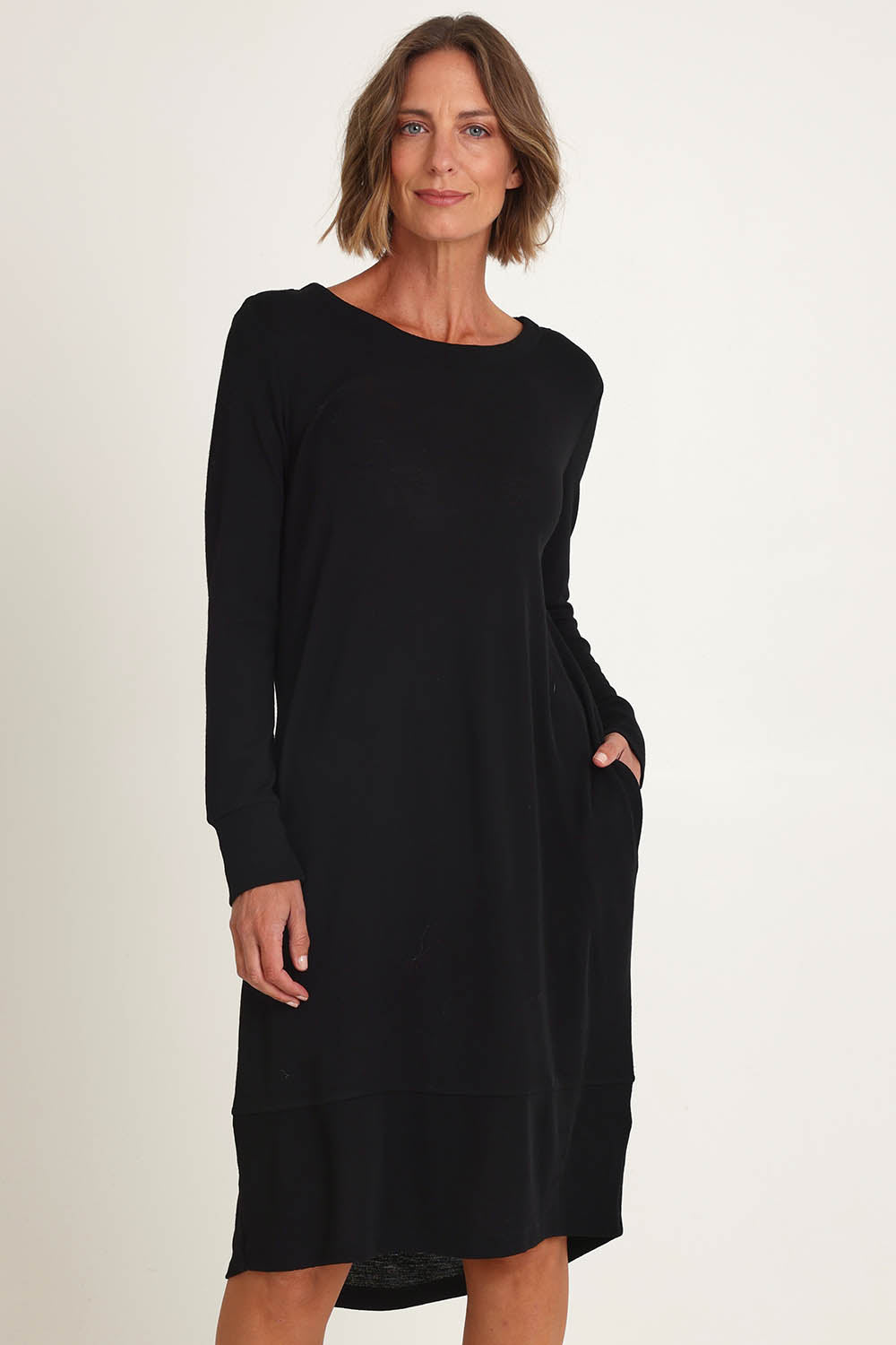 Shear Perfection Merino Wool Dress – Black