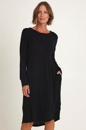 Shear Perfection Merino Wool Dress – Black