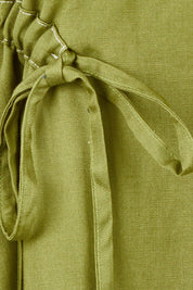 Product shot of the Point Of View Dress – Avocado in colour Avocado, showing detail