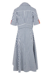 Product shot of the On Point Dress – Navytang in colour Navytang, from the back