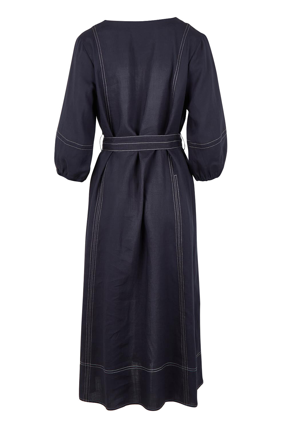 Product shot of the Shout Out Dress – Gunsmoke in colour Gunsmoke, from the back