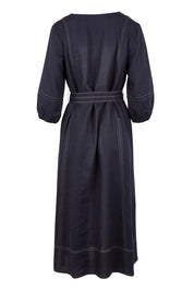 Product shot of the Shout Out Dress – Gunsmoke in colour Gunsmoke, from the back