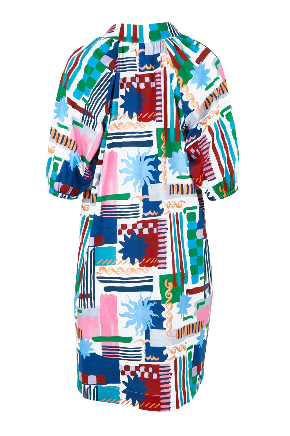 Product shot of the Up And Coming Dress – Delsol in colour Delsol, from the back