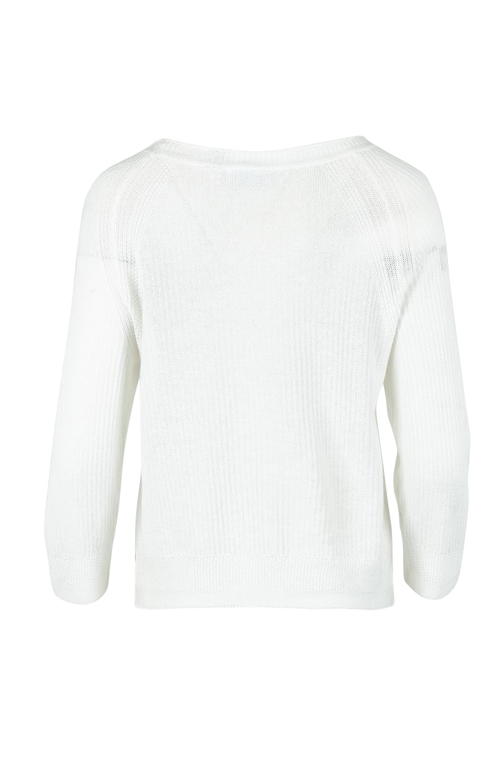 Product shot of the Loop Me In Sweater – Vanilla in colour Vanilla, from the back