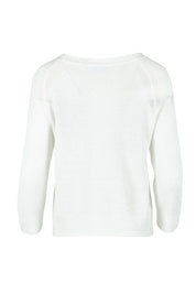 Product shot of the Loop Me In Sweater – Vanilla in colour Vanilla, from the back