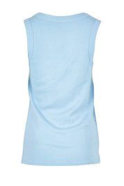 Product shot of the Esme Cotton Tank in colour Bluebelle (Blue), from the back