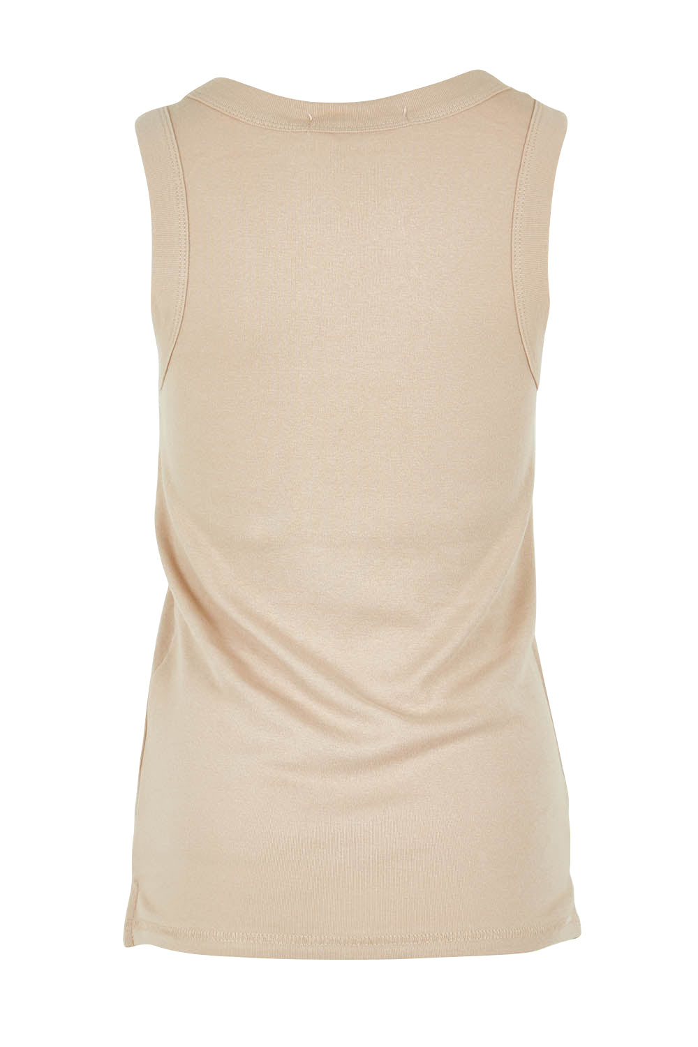 Product shot of the Esme Cotton Tank in colour Oatmeal, from the back