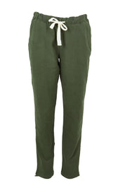 Product shot of the Elements Monday Cotton Pant in colour Khaki (Green), from the front