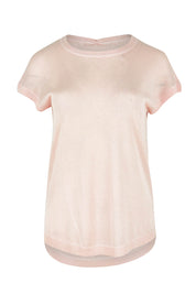 Product shot of the Alma Metallic Knit in colour Barepink (Pink), from the front