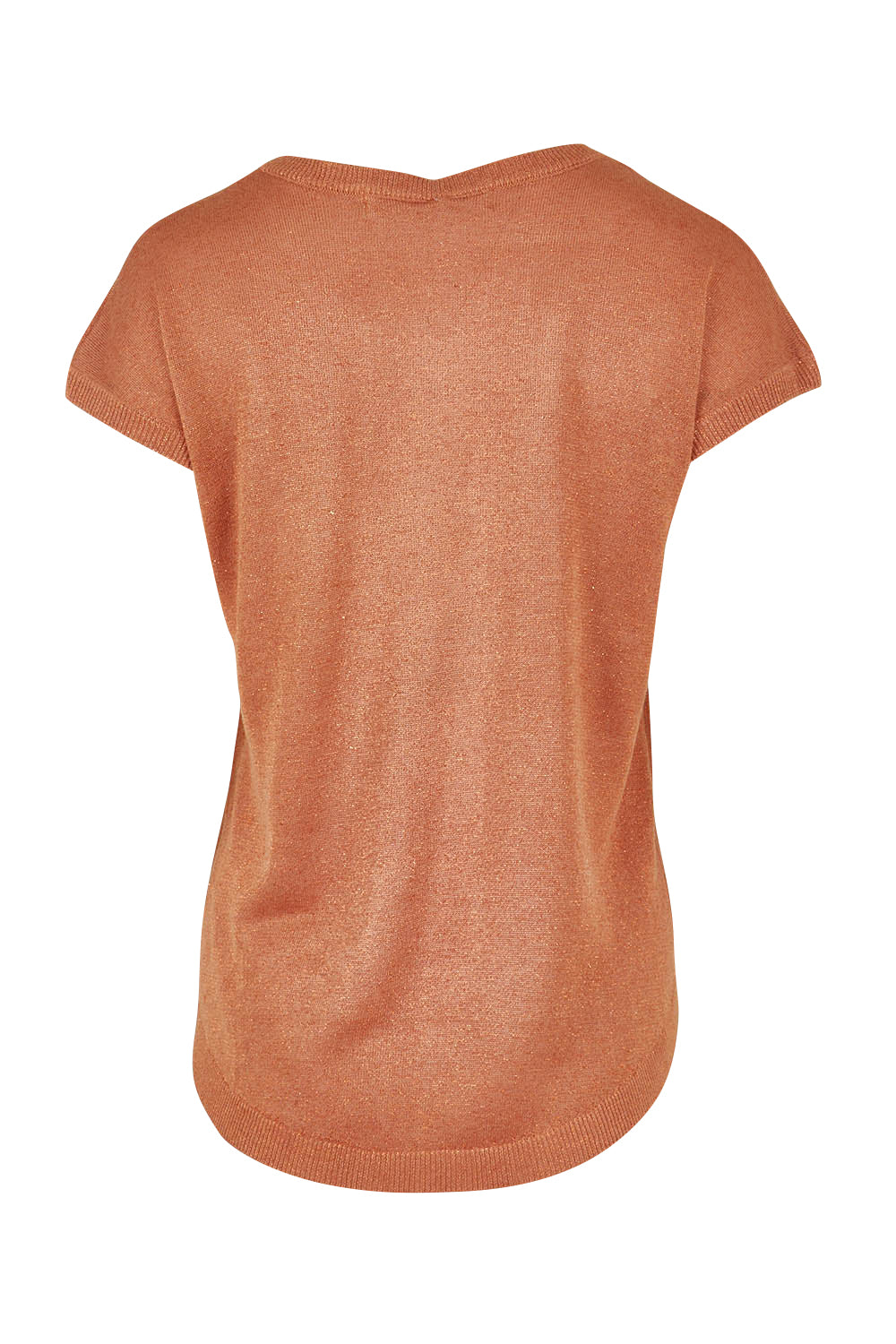 Product shot of the Alma Metallic Knit in colour Clay, from the back