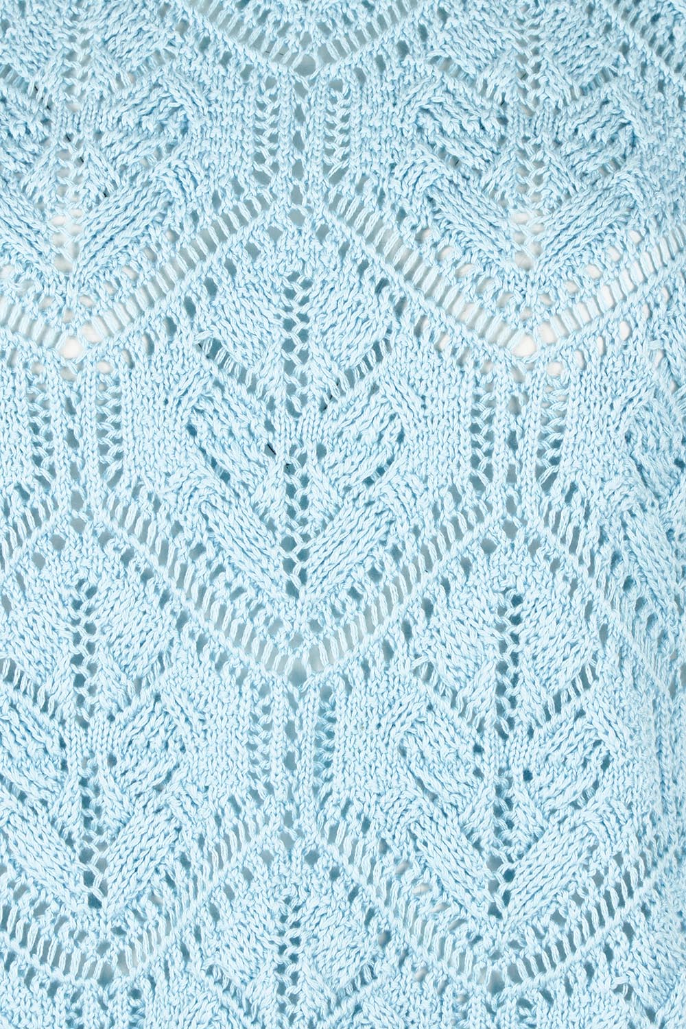 Product shot of the Luna Cotton Knit Vest in colour Cerulean (Blue), detail