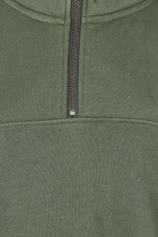 Product shot of the Elements College Zip Crew in colour Khaki (Green), detail