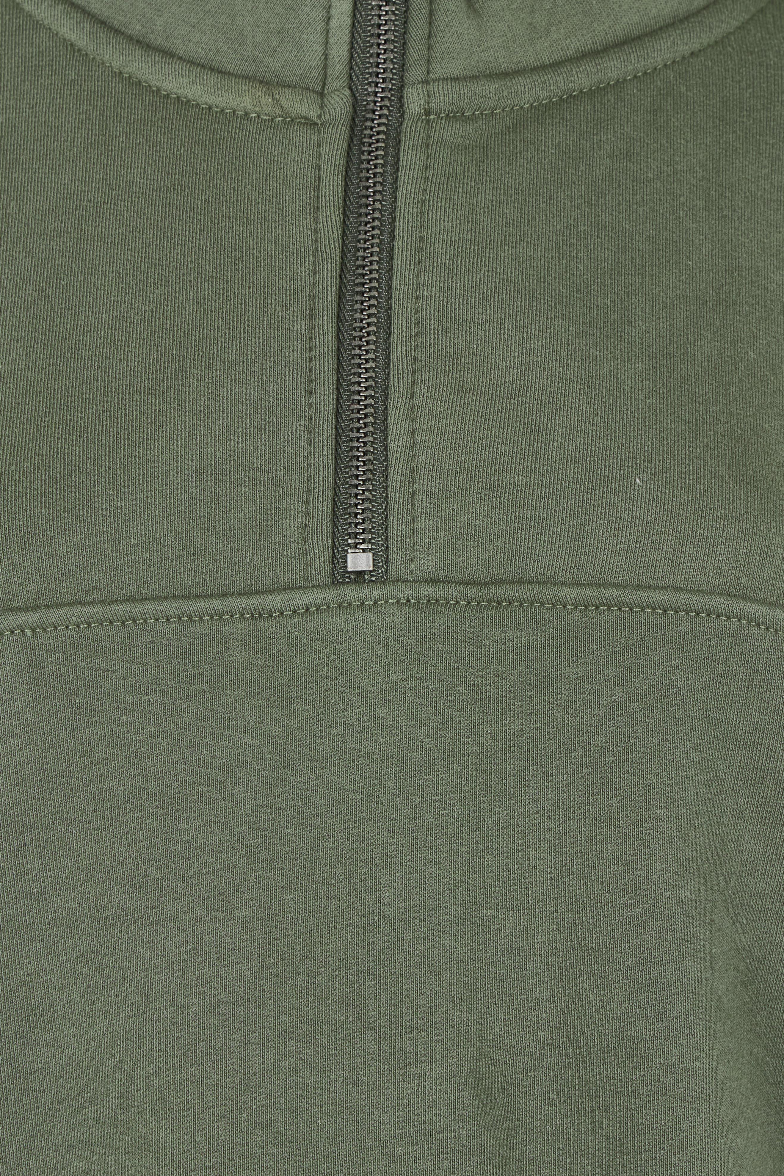 Product shot of the Elements College Zip Crew in colour Khaki (Green), detail