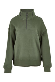 Product shot of the Elements College Zip Crew in colour Khaki (Green), from the front