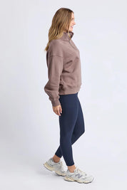 Elements College Zip Cotton Crew – Mocha
