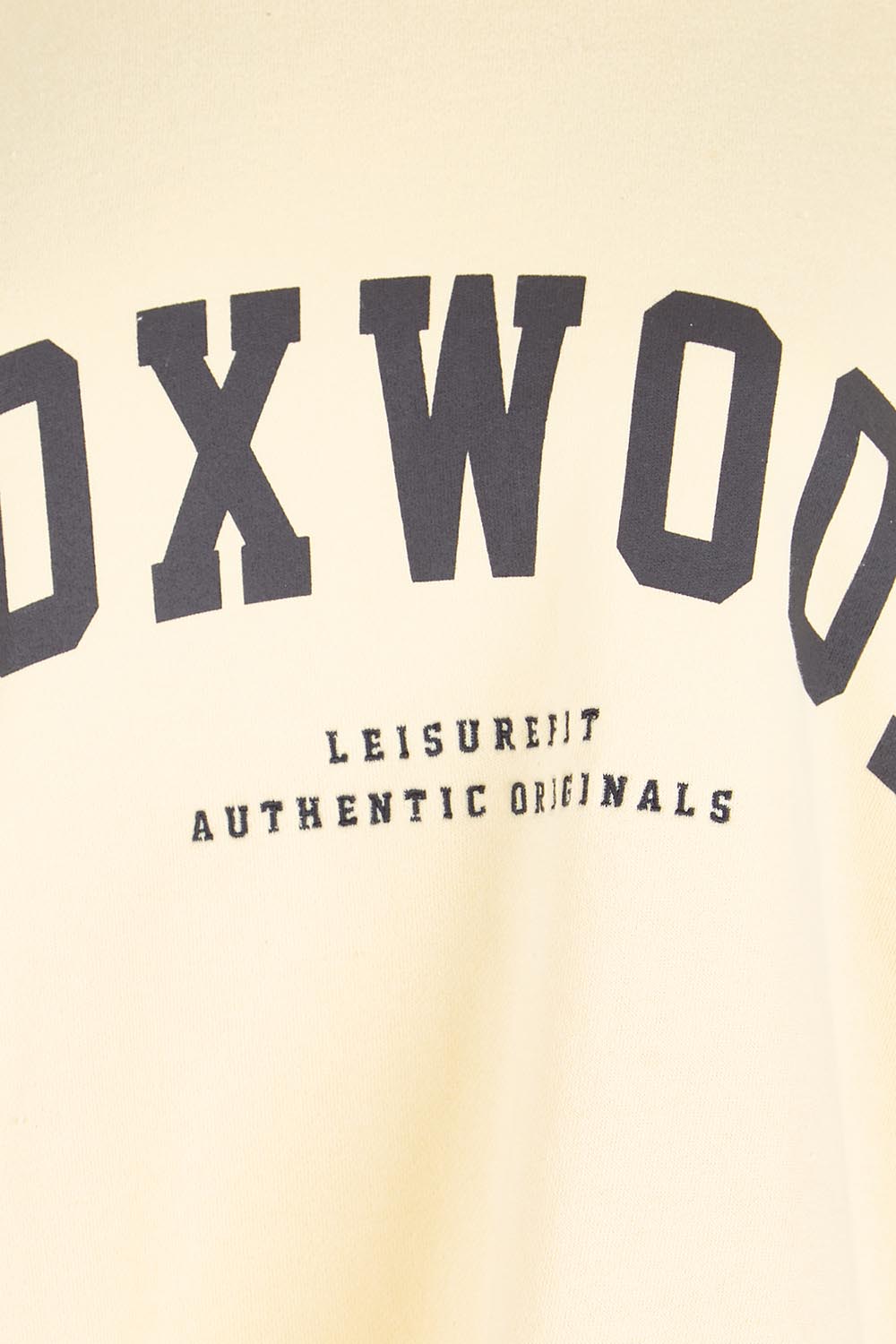 Product shot of the Elements Interval Cotton Crew – Buttercrea in colour Buttercrea, showing detail