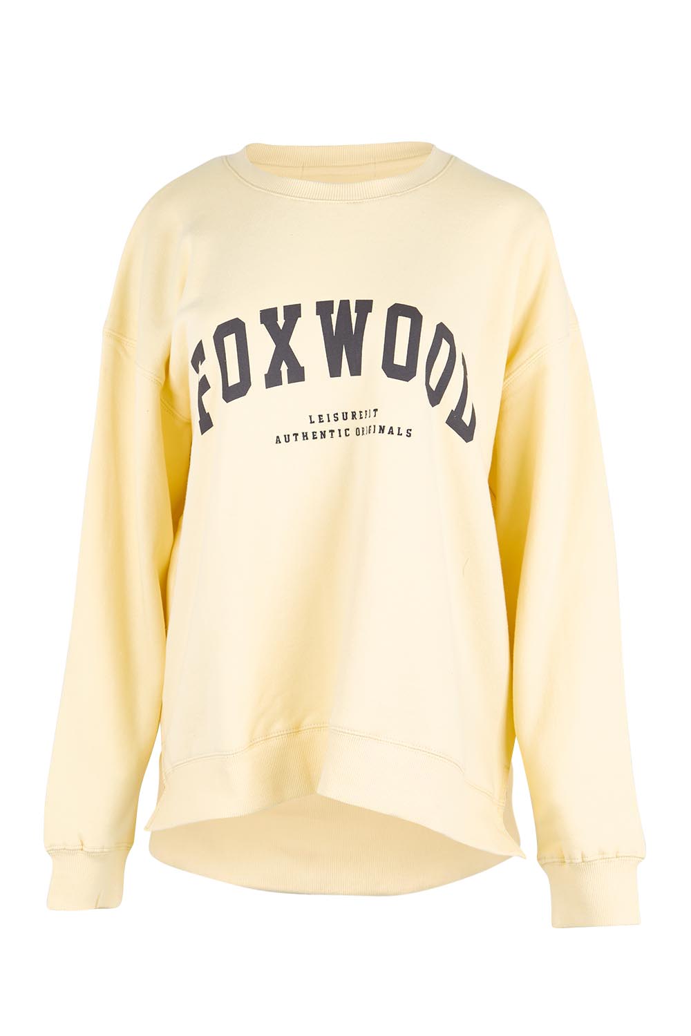 Product shot of the Elements Interval Cotton Crew – Buttercrea in colour Buttercrea, from the front