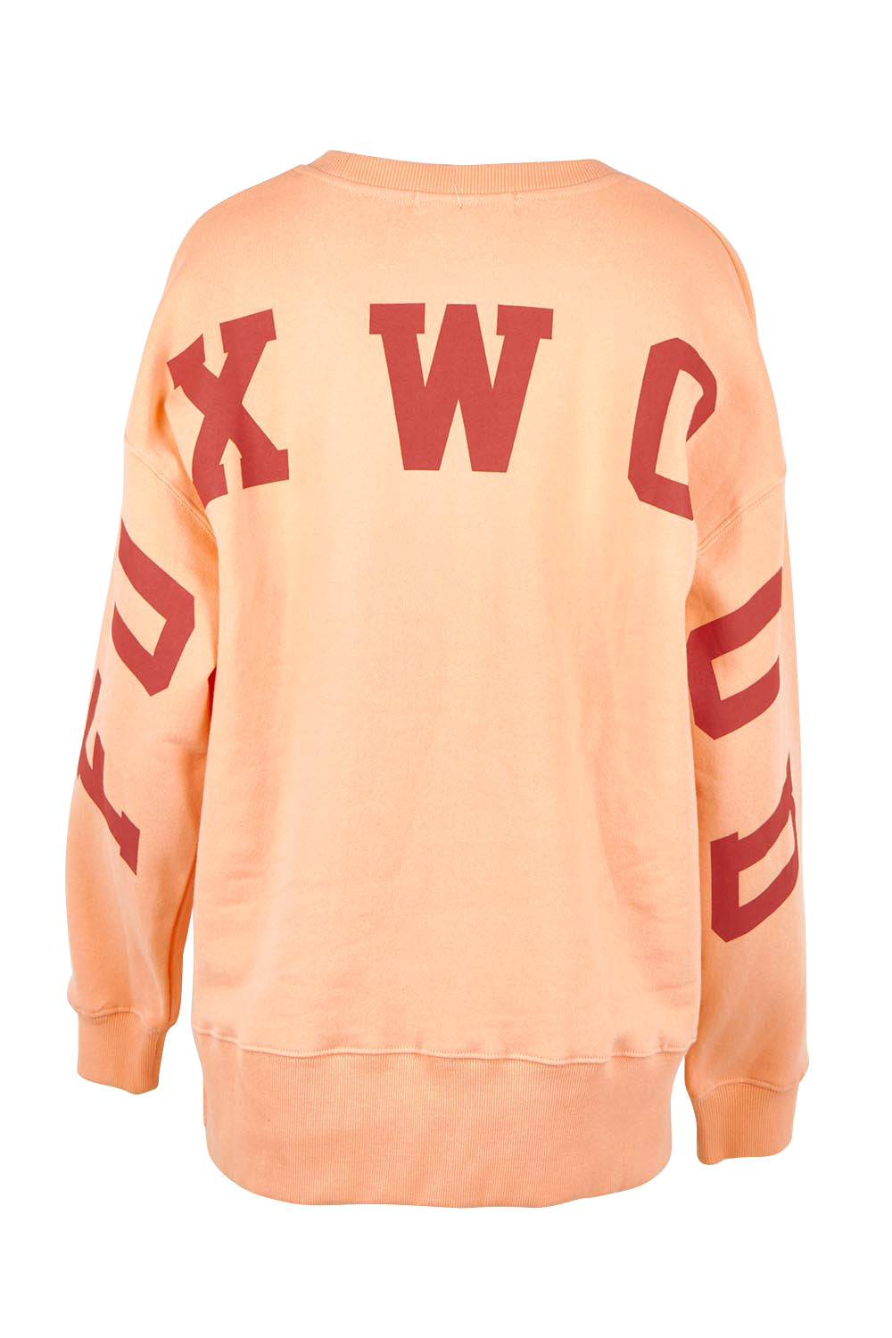 Product shot of the Elements Interval Cotton Crew – Neonpeach in colour Neonpeach, from the back