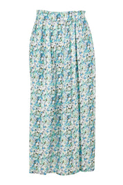 Product shot of the Rosette Floral Skirt in colour Rosette (Blue), from the front