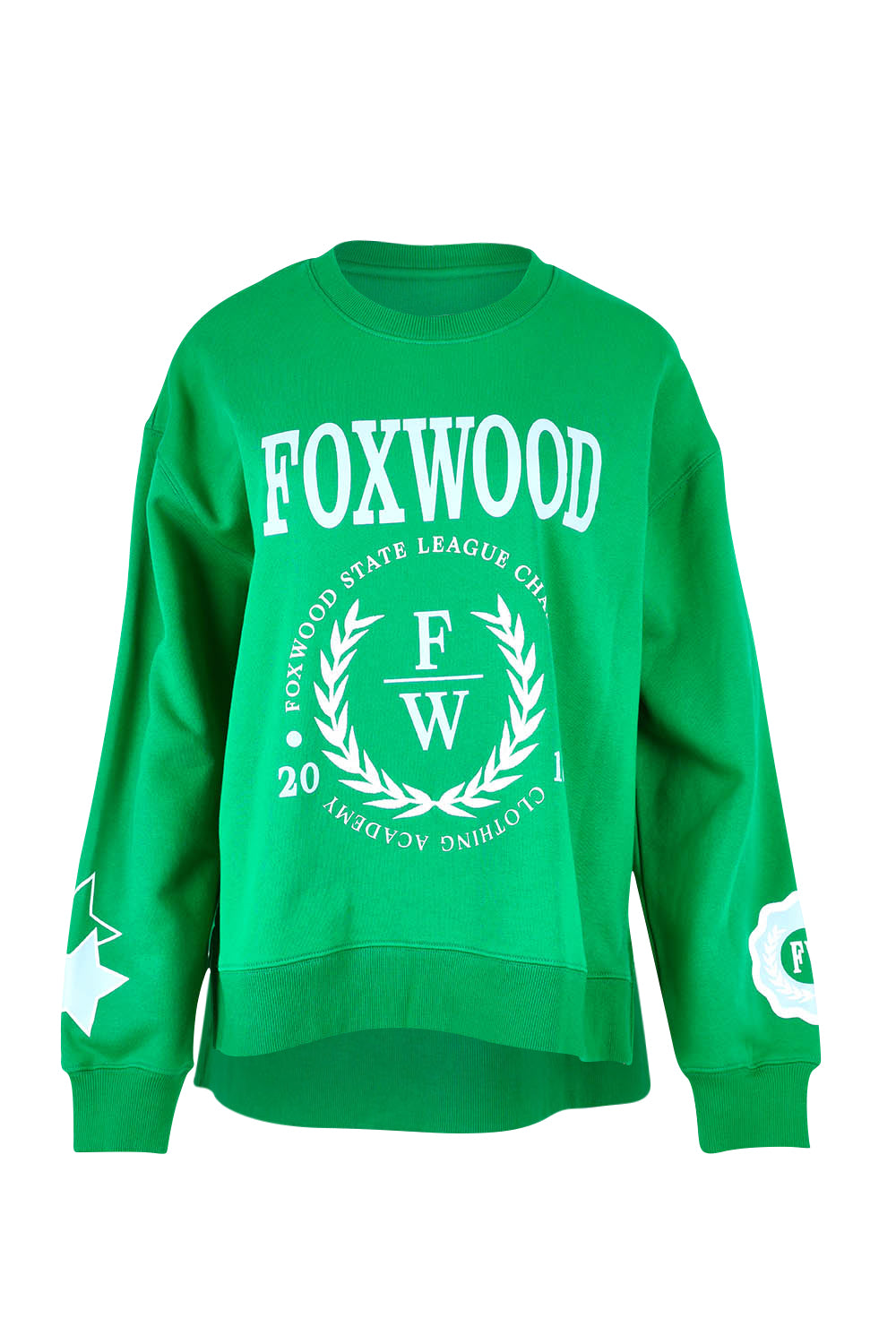 Product shot of the State League Cotton Crew in colour Green (Green), from the front