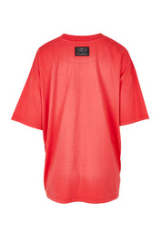 Product shot of the Leisure Captain Cotton Tee in colour Red (Red), from the back