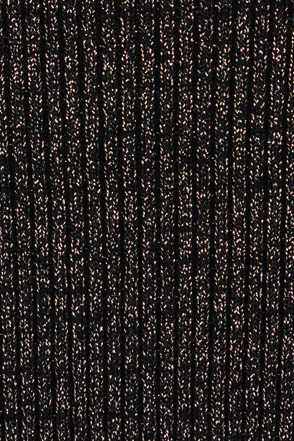 Product shot of the Tessa Metallic Knit Tank in colour Black (Black), detail