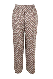 Product shot of the Lui Geo Linen Blend Pant in colour Luigeo, from the back
