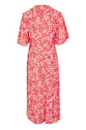 Product shot of the Ankara Dress in colour Red (Red), from the back