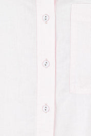 Product shot of the Leah Linen Blend Shirt in colour Palepink (Pink), detail