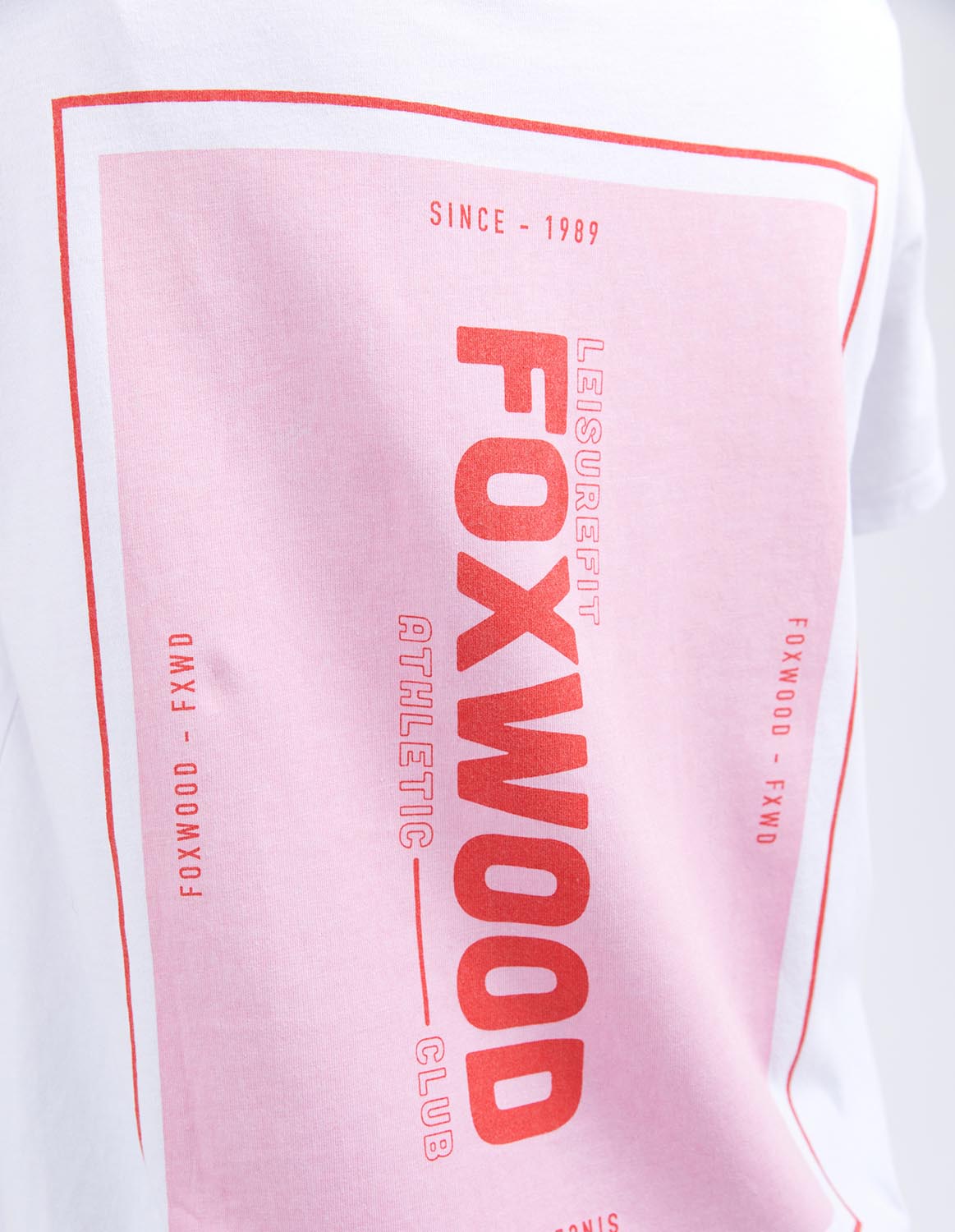 Product shot of the Leisure Overload Cotton Tee in colour White (White), detail