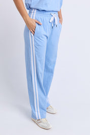A model wearing the Leisure Power Cotton Pant in colour Blue (Blue), from the front, cropped image