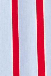 Product shot of the Leisure Stripe Cotton Blend Shirt in colour Bluered (Blue), detail